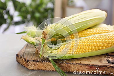 Tasty sweet corn cobs Stock Photo