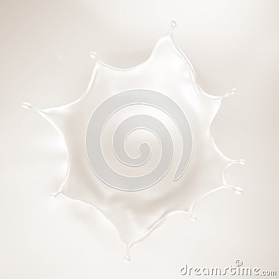 Tasty, sweet milk background with a splash, 3d illustration, 3d rendering Cartoon Illustration