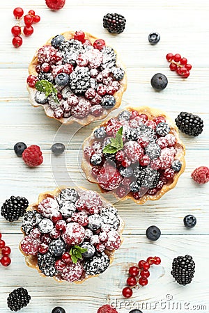 Tasty tartlet with berries Stock Photo