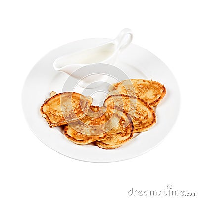 Tasty thick pancake Stock Photo