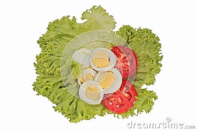 Tasty tomato and eggs salad Stock Photo