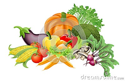 Tasty vegetables illustration Vector Illustration