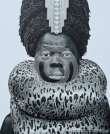 Fashion Portrait by Zanele Muholi photography exhibition. Editorial Stock Photo