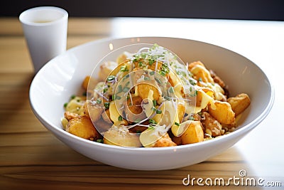 tater tot poutine with gravy and cheese curds Stock Photo