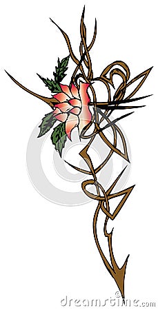 Tatoo flower symbol Vector Illustration