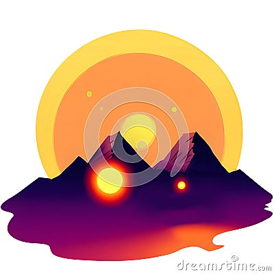 Tatooine Desert Two Suns Stock Photo