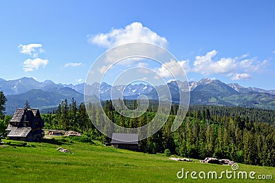 Tatra Mountains panorama seen from viewing point near Bukowina Tatrzanska, Poland Stock Photo