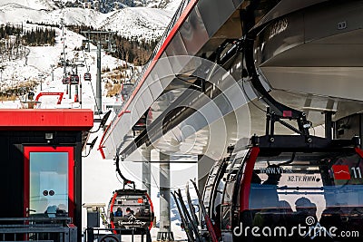 Station of ropeway in resort Tatranska Lomnica in High Tatras mountains, Slovakia Editorial Stock Photo