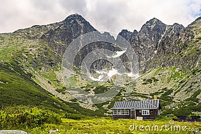 Tatranska Lomnica, Tatra Mountains, Slovakia - Panoramic view of the Lomnica Peak in Slovak Tatra Mountins - Lomicky stit - seen Editorial Stock Photo