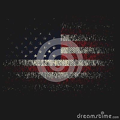 Tattered distressed american flag Stock Photo