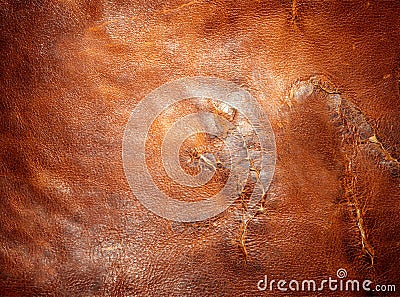 Tattered leather Stock Photo