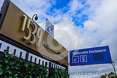 Tattersalls entrance gate to Chester racecourse Editorial Stock Photo