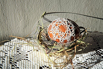 Tatting Easter eggs Stock Photo