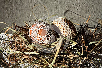 Tatting Easter eggs Stock Photo