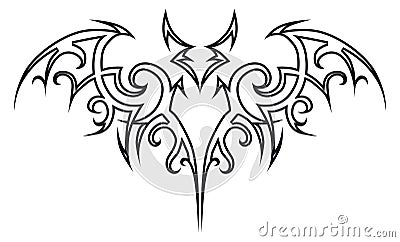 Tattoo bat. Vector Illustration