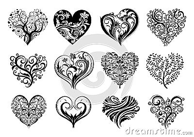 Tattoo hearts Vector Illustration
