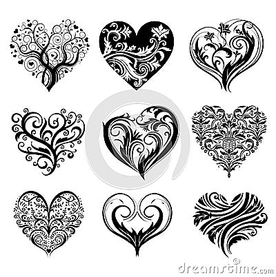 Tattoo hearts Vector Illustration