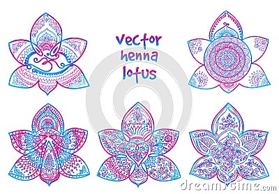 Tattoo henna lotus Vector Illustration