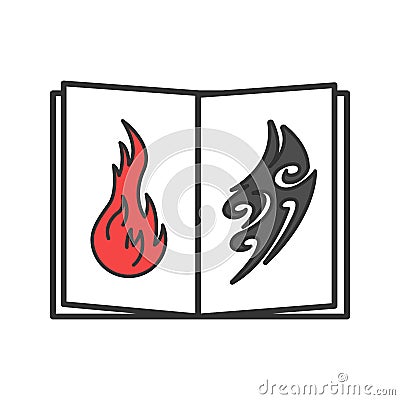 Tattoo images catalog color icon Vector Illustration