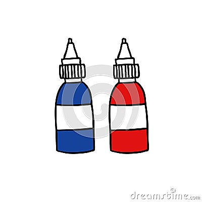 Tattoo ink bottle doodle icon Cartoon Illustration