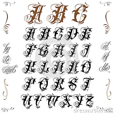 Tattoo Lettering Vector Illustration