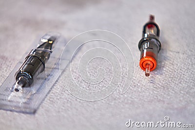 Tattoo machine needle package Stock Photo