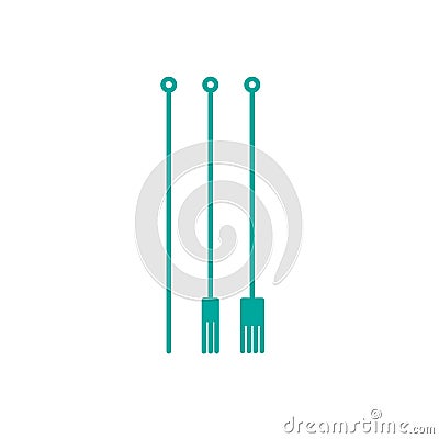 Tattoo needles line icon, vector illustration Cartoon Illustration