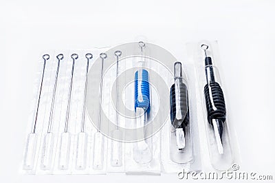 Tattoo needles set Stock Photo