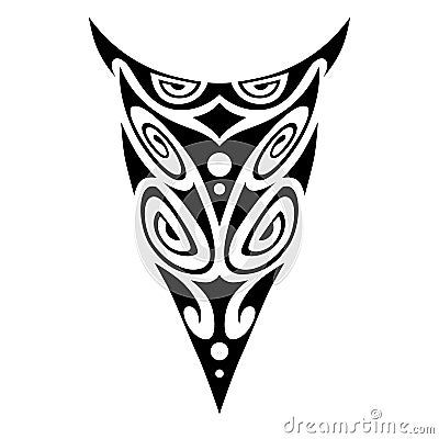 Tattoo ornament maori style for leg or arm, hand, shoulder. Tattoo maori design. Art tribal tattoo. Vector sketch of a tattoo Vector Illustration