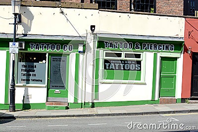 Tattoo and Piercing shop Editorial Stock Photo