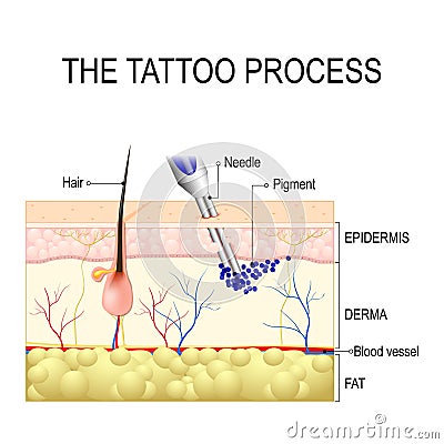 Tattoo process Vector Illustration