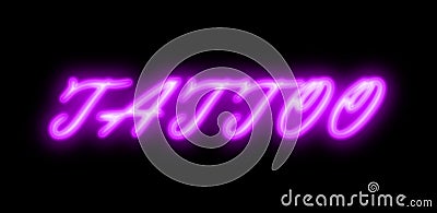 Tattoo purple neon sign Stock Photo