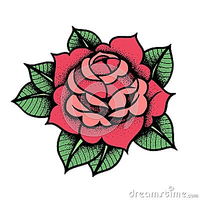 Tattoo Rose flower. Vector illustration art Isolated vector Vector Illustration