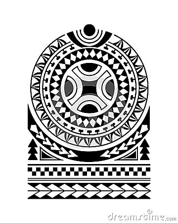 Tattoo sketch maori style for shoulder swastika Vector Illustration