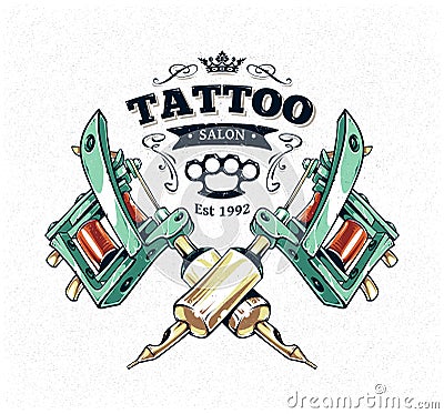 Tattoo Studio Poster Vector Illustration