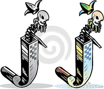 Tattoo Style Letter J Stock Image - Image: 6810131