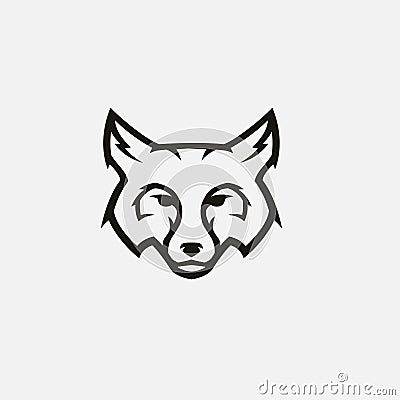 Tattoo style logo with fox head isolated Vector Illustration