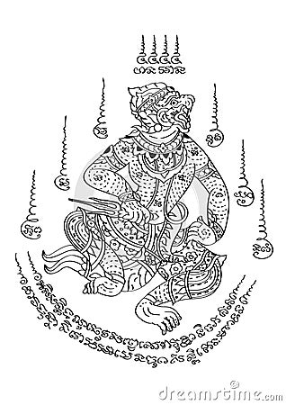 Tattoo Thai Style Vector Illustration