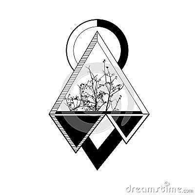 Tattoo triangle. geomatic illustration. Vector Illustration