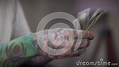Tattooed Male Hands Counting Dollars Indoors. Unrecognizable Confident Caucasian Young Man with Cash Money at Home Stock Footage - Video of millennial, lucky: 232314076 Tattooed Male Hands Counting Dollars Indoors. Unrecognizable Confident Caucasian Young Man with Cash Money at Home Stock Footage - Video of millennial, lucky: 232314076