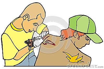 Tattooist Vector Illustration