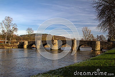 Tauber bridge Tauberrettersheim Stock Photo