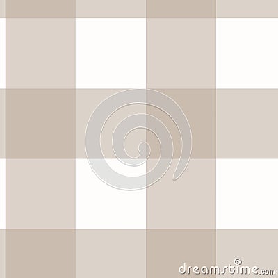 Taupe and white buffalo plaid seamless background Cartoon Illustration