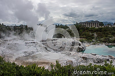 Taupo geothermal park Stock Photo