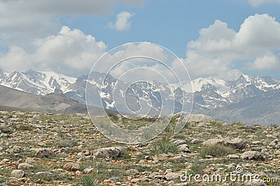Taurus Mountains. Turkey. Steep cliffs and gorge. Snow-capped peaks Stock Photo