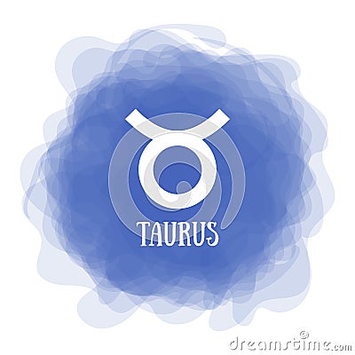 Taurus. Zodiac sign. Astrological calendar. Zodiacal color vector horoscope. Smoky circle. Line symbol Vector Illustration