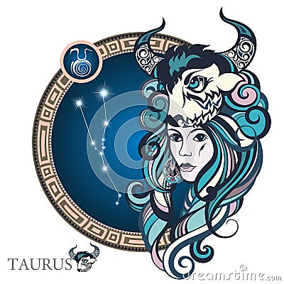 Taurus. Zodiac sign Vector Illustration