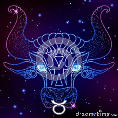 Taurus zodiac sign, horoscope symbol, vector illustration Vector Illustration