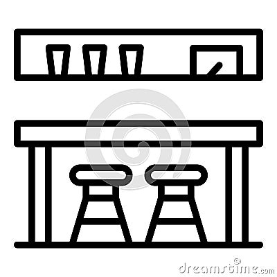 Tavern counter icon, outline style Vector Illustration