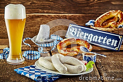 Tavern meal for the Munich Oktoberfest Stock Photo